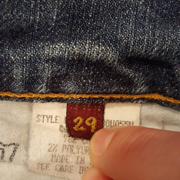 7FAM Straight Bootcut Leather Squiggle 28.5” - Picture 6 of 7